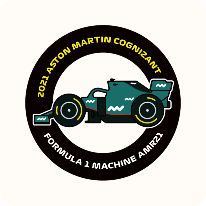 RacingDNA 2021 에프원 애스턴마틴 머신 SD 그래픽 레이싱 라운드 반팔 오버핏 티셔츠